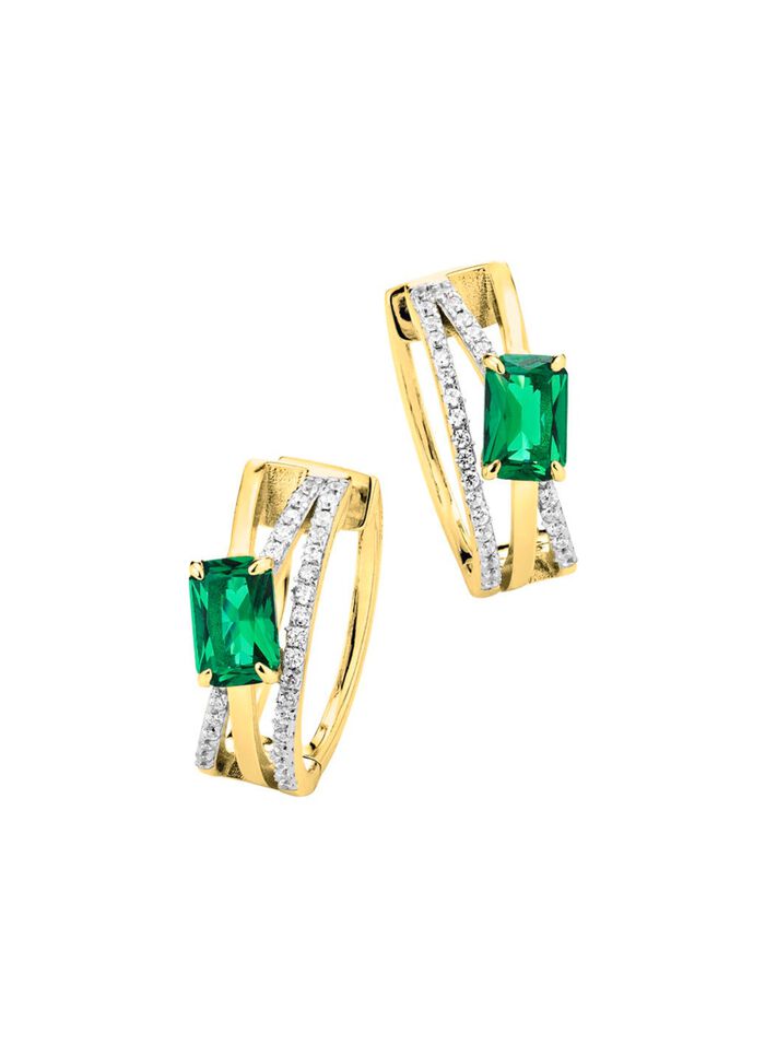 Vergulde creolen met zirkonia 