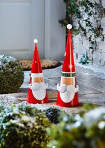 Metalen Kerstman beeldjes, set van 2 