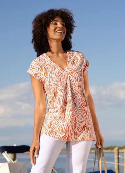 Shirt met wijd gesneden schouders 