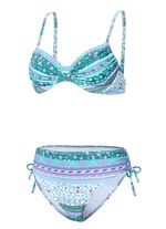 Bikini met beugel, cuploos, kan aan de zijkant aangerimpeld worden 