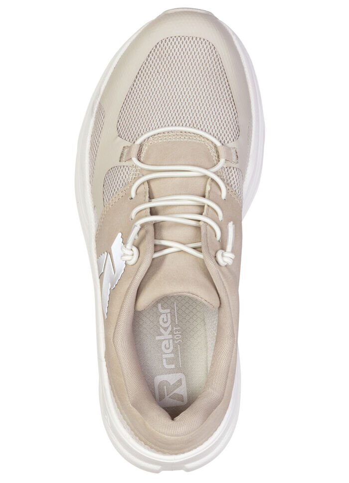 Rieker, sportieve damessneakers, breedte G, met uitneembaar voetbed LICHTBEIGE