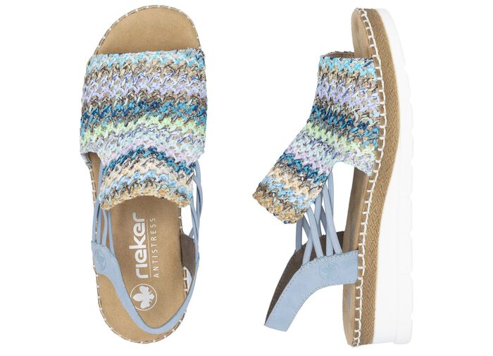 Rieker, zomerse damessandalen, met elastische bandjes aan de zijkant 