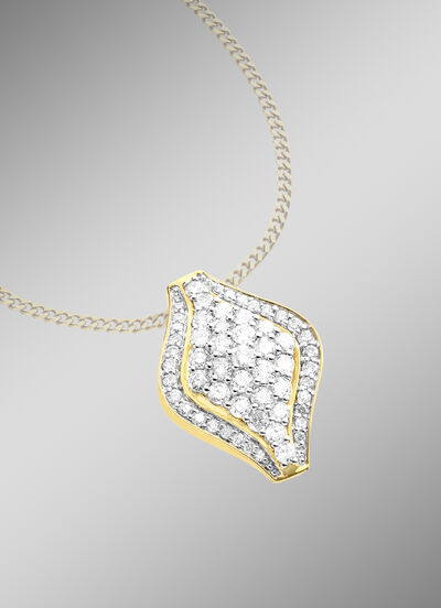 Sterk bezette kettinghanger met briljanten 