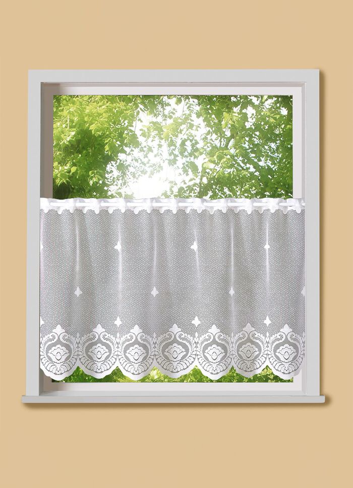 Kort gordijn met doorvoer voor roede 