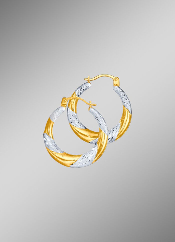 Tweekleurige creoolse oorbellen 