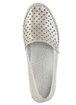 Gemini mocassinpantoffels van zacht, glanzend reli&euml;f nappaleer 