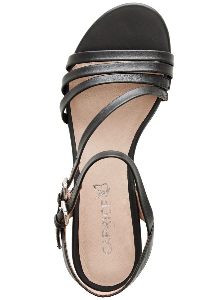 Caprice sandaal van gedeeltelijk gemetalliseerd nappaleer 