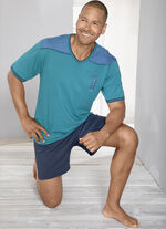 Shorty met V-hals en verwisselbare elastische band 