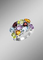 Elegantie in zilver: damesring met edelstenen 