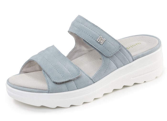 Waldläufer, comfortabele damesmuiltjes, breedte H, met uitneembaar voetbed BLEU