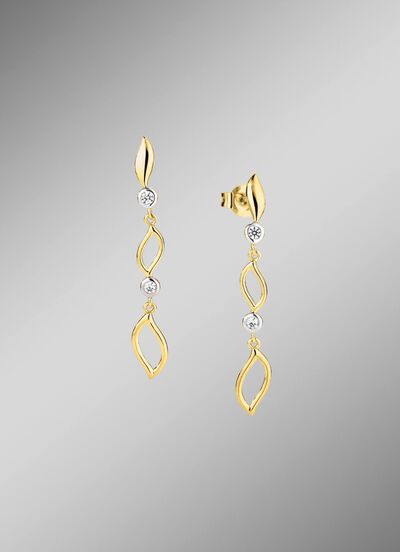 Delicate elegantie in tweekleurig: oorbellen met synthetische zirkonia 