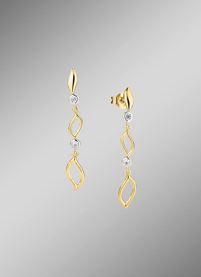 Delicate elegantie in tweekleurig: oorbellen met synthetische zirkonia 