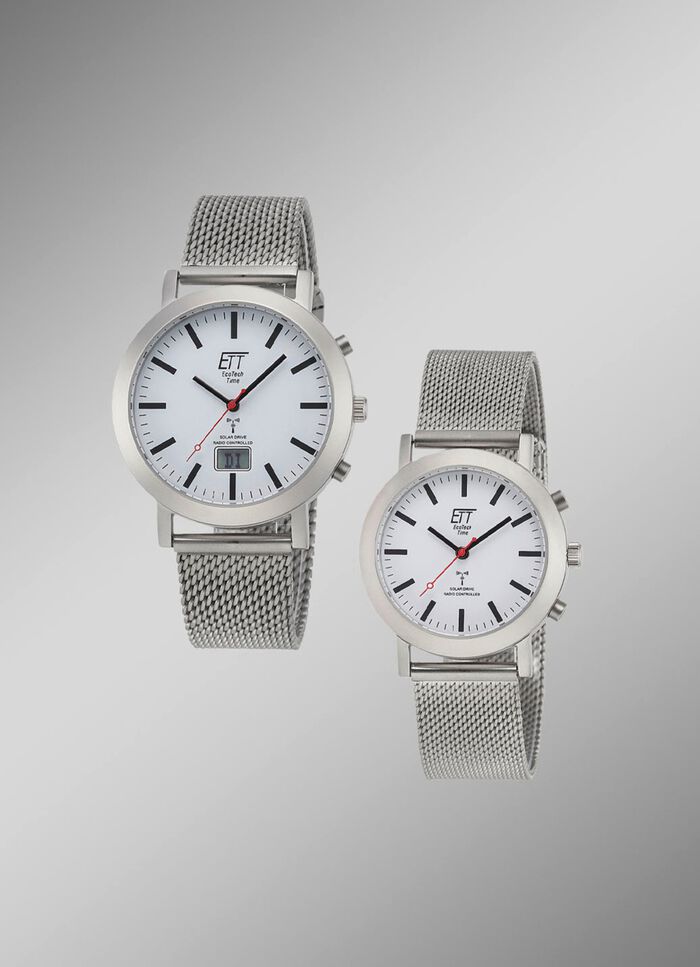 Radiogestuurd partnerhorloge met zonne-energie 