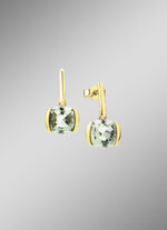 Elegante oorknopjes met echte groene amethist 