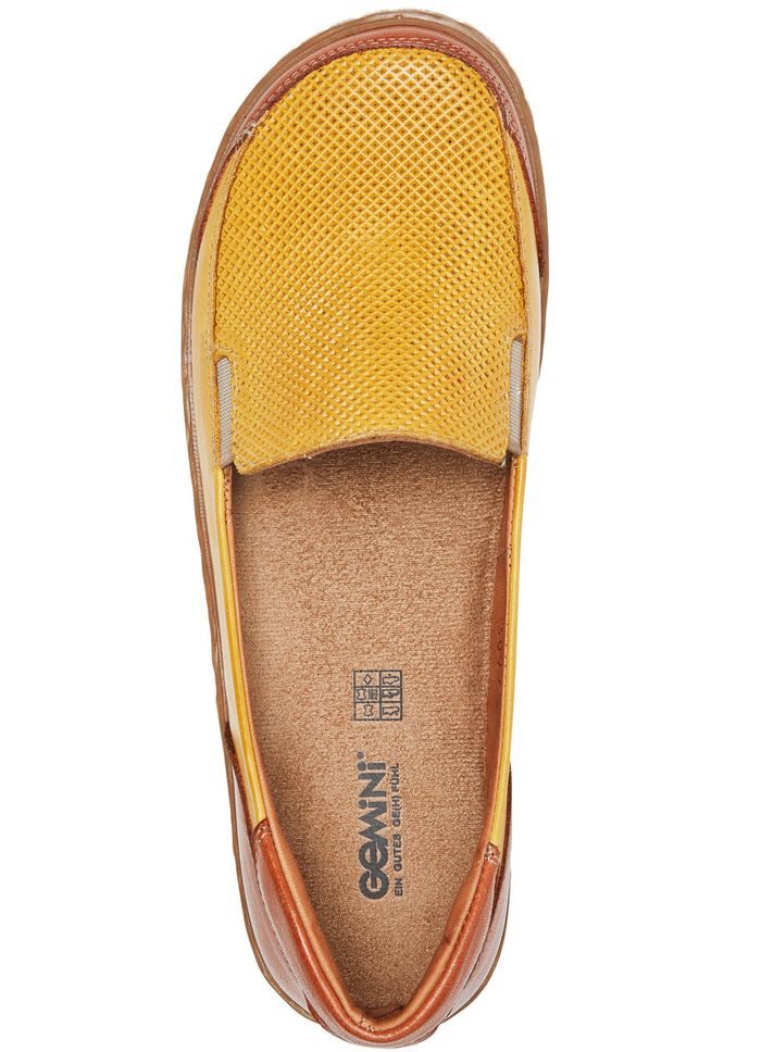 Gemini pantoffels met elastische banden aan de zijkanten GEEL-BRUIN