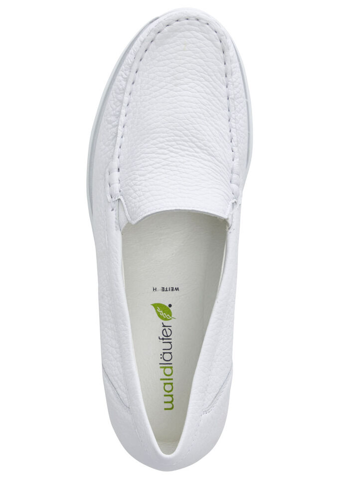 Waldläufer, comfortabele damespantoffels, breedte H, met uitneembaar voetbed WIT