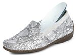 Waldl&auml;ufer mocassinpantoffels met een modern reptielreli&euml;f MATZILVER