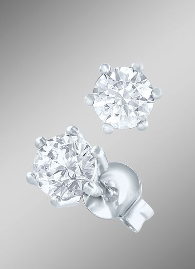 Solitaire-oorbellen met briljanten 