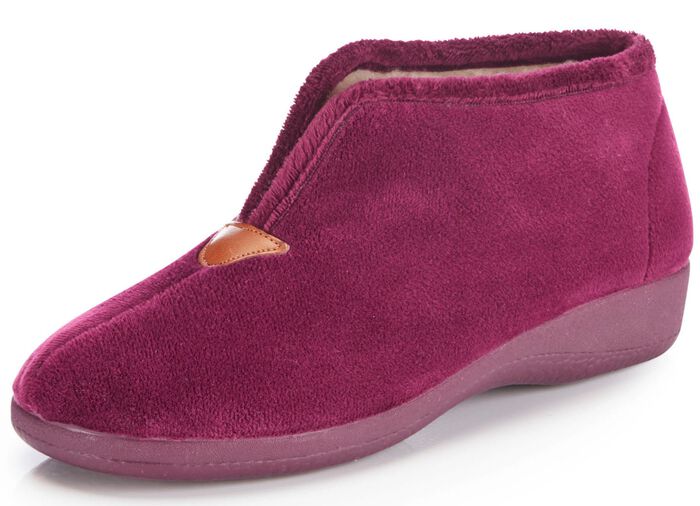 Laurina pantoffels van fluweelachtig textielmateriaal BORDEAUX