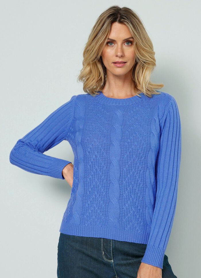 Trui met scheerwol- en kasjmiergehalte 