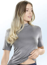 Twee-pack overhemden met opstaande kraag en korte mouwen 1X GRAFIET, 1X JEANSBLAUW