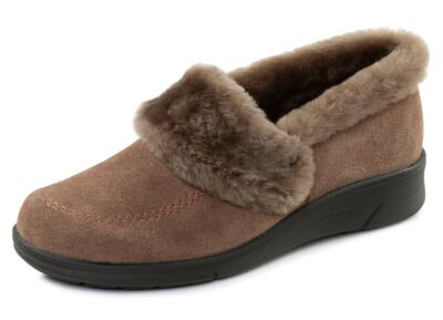 ELENA EDEN, warme damespantoffels, breedte H, met lamsvacht 