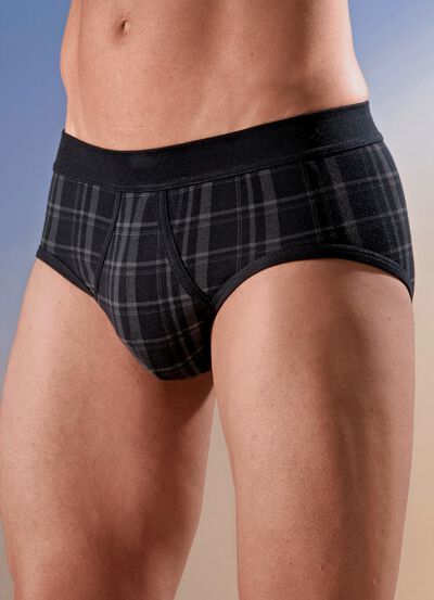 Schiesser set van twee slips met ruitmotief 