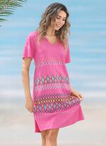 Set van twee jurken met geplaatst printontwerp, gemaakt van puur katoen 