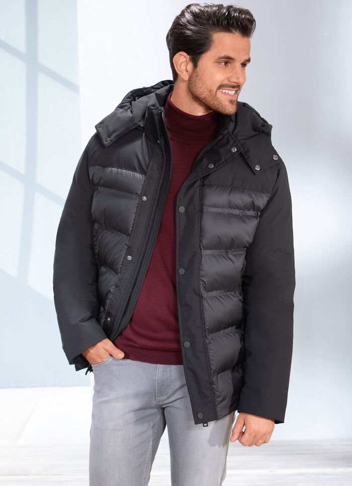 Gewatteerd kort jack met opstaande kraag 