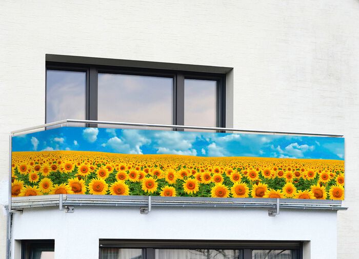 Balkon privacyscherm &ldquo;Zonnebloemen&rdquo; 
