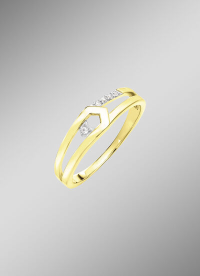 Moderne damesring met zirkonia 