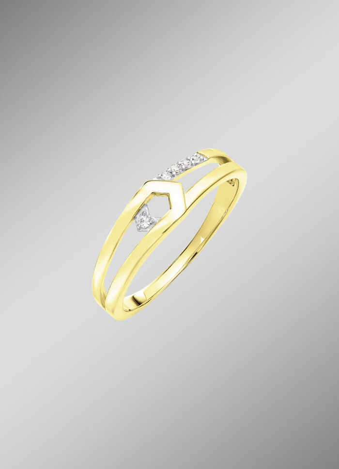 Moderne damesring met zirkonia 