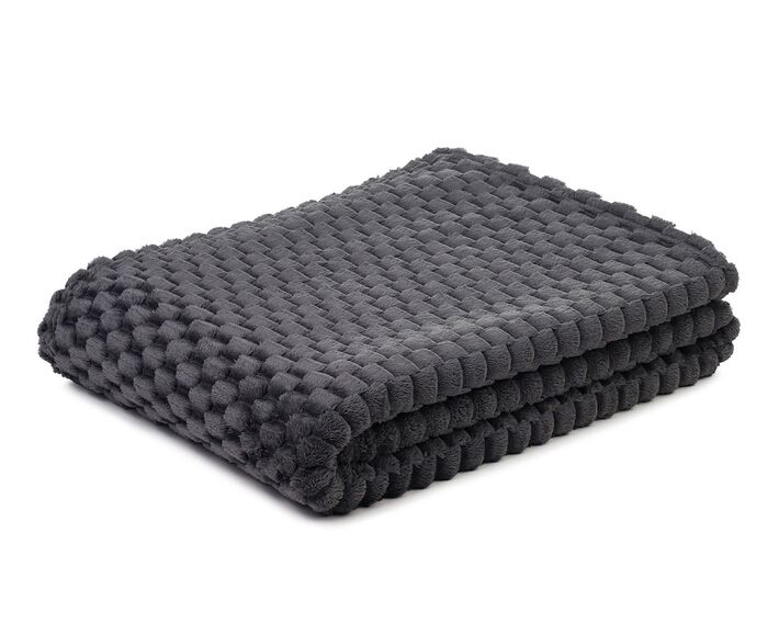 Bijzonder zacht en knuffelig dekentje van G&ouml;zze ANTRACIET