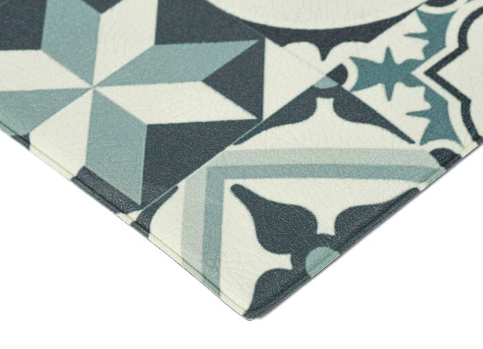 Duurzame keukenloper en vloerkleed in tegeldesign GRIJS