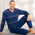 Interlock pyjama met V-hals en manchetten 