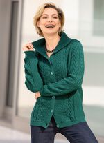 vest in een gemengde structuur DONKERGROEN