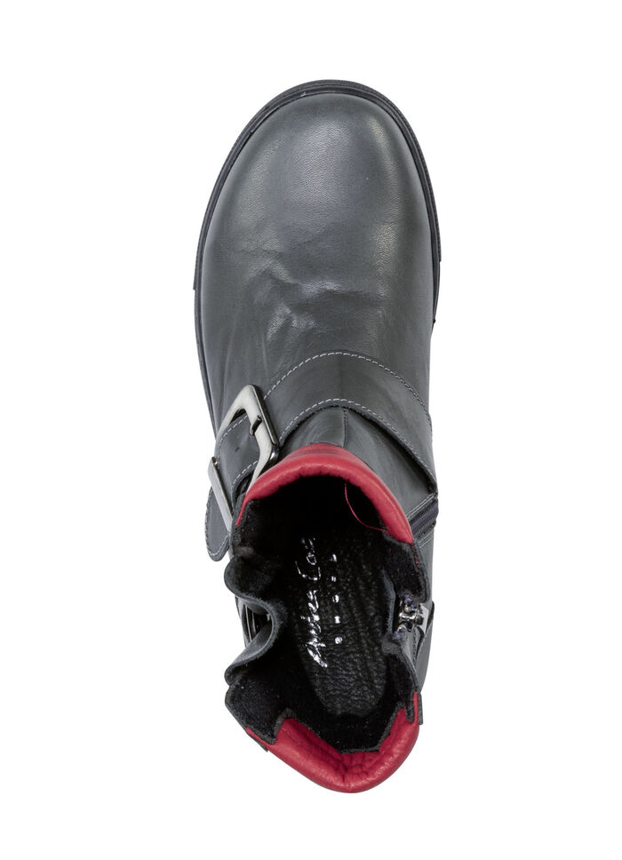 Andrea Conti laarsje met twee verstelbare decoratieve gespen GRIJS-ROOD