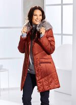 Korte jas met afneembare rand van imitatiebont 