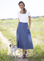Rok met decoratieve knopen 