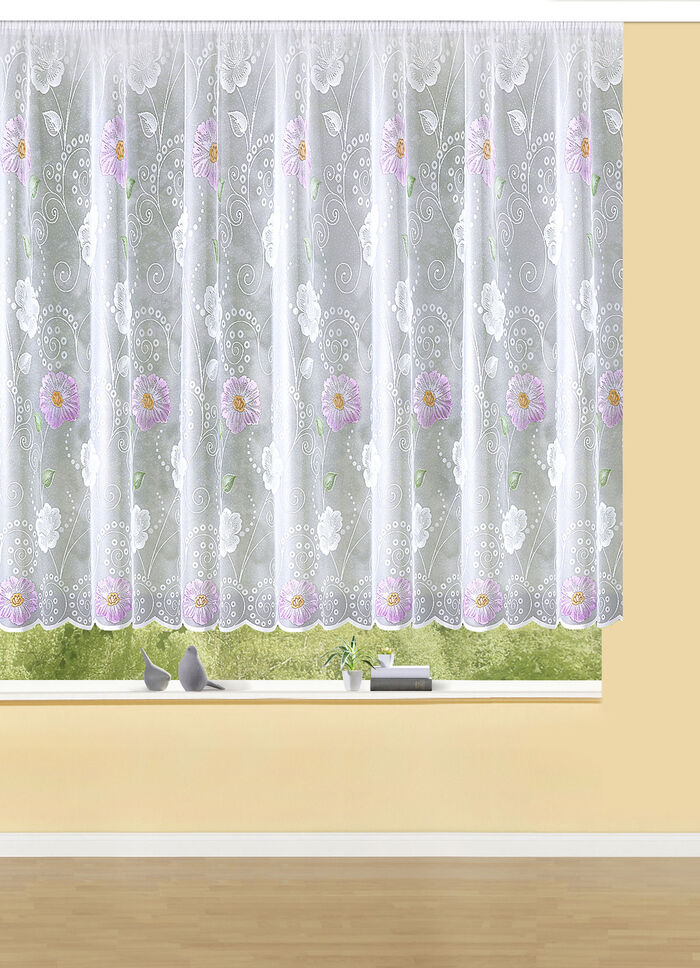 Bloemenraamrolgordijn met universeel raillint FLIEDER