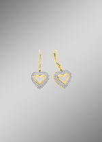 Hartvormige oorbellen met diamanten 