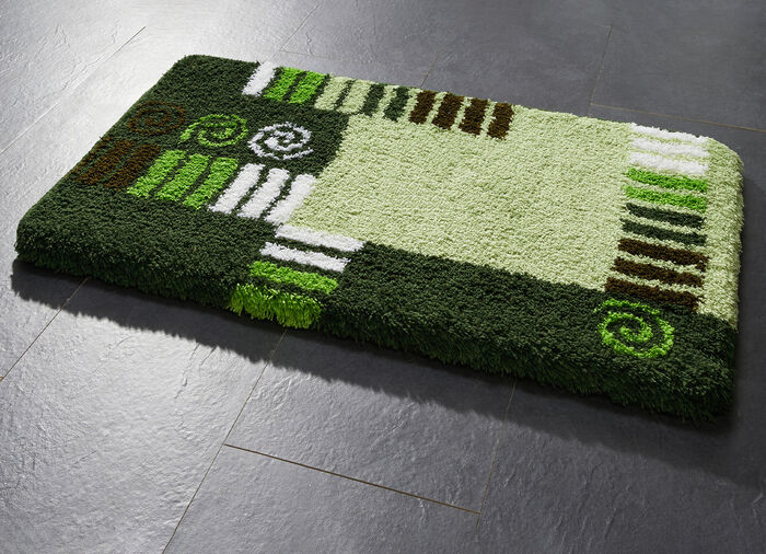 Badkamerset met antislip latex achterkant GROEN