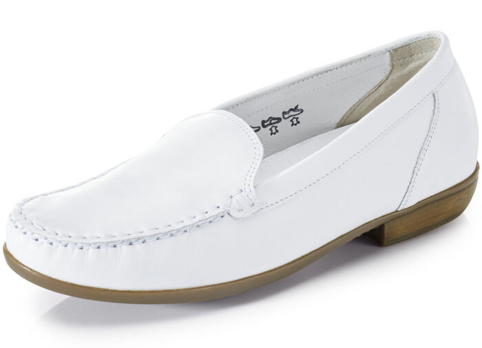 Waldläufer mocassinpantoffels van fijn rundnappaleer WIT