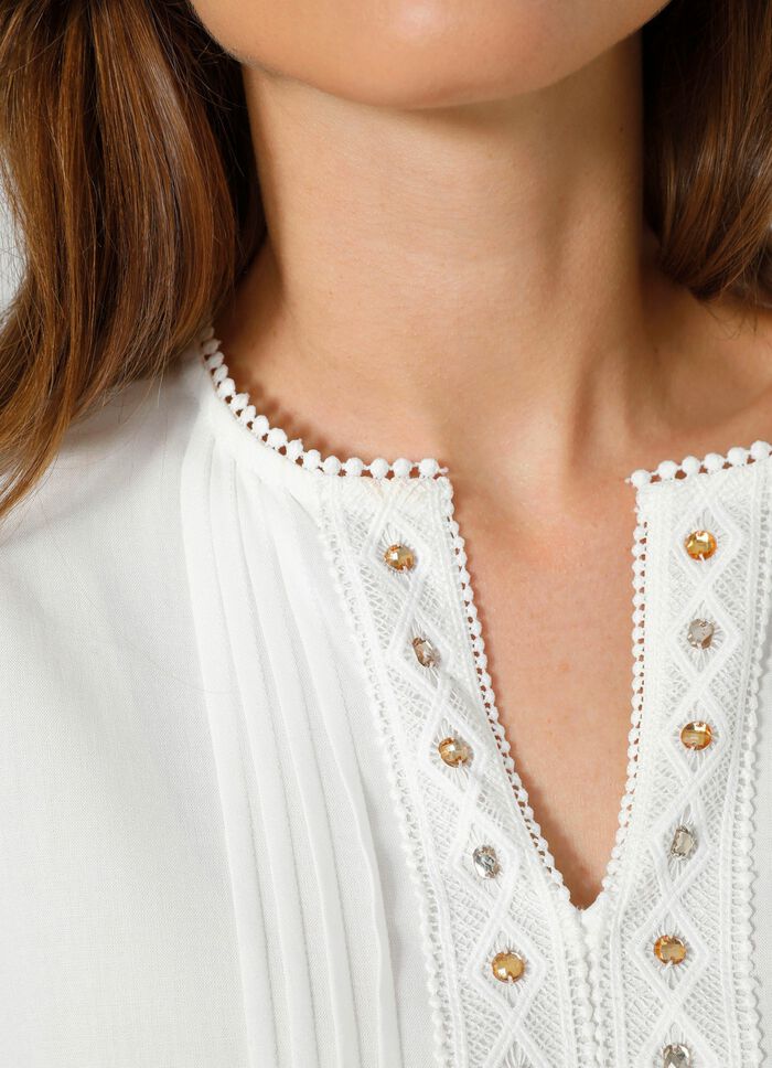 Slip-on blouse met ruches 