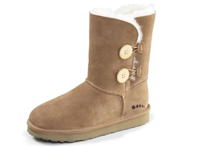 ELENA EDEN, gevoerde dameslaarzen, winterschoenen, met lamsvacht NATUURLIJK BRUIN