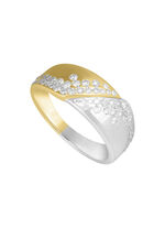 Damesring in bicolor met 58 diamanten 