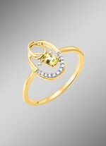 Damesring met diamanten en peridoot 