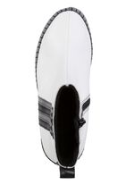 Gemini enkellaarsjes van rundnappaleer met contrasterende strepen 