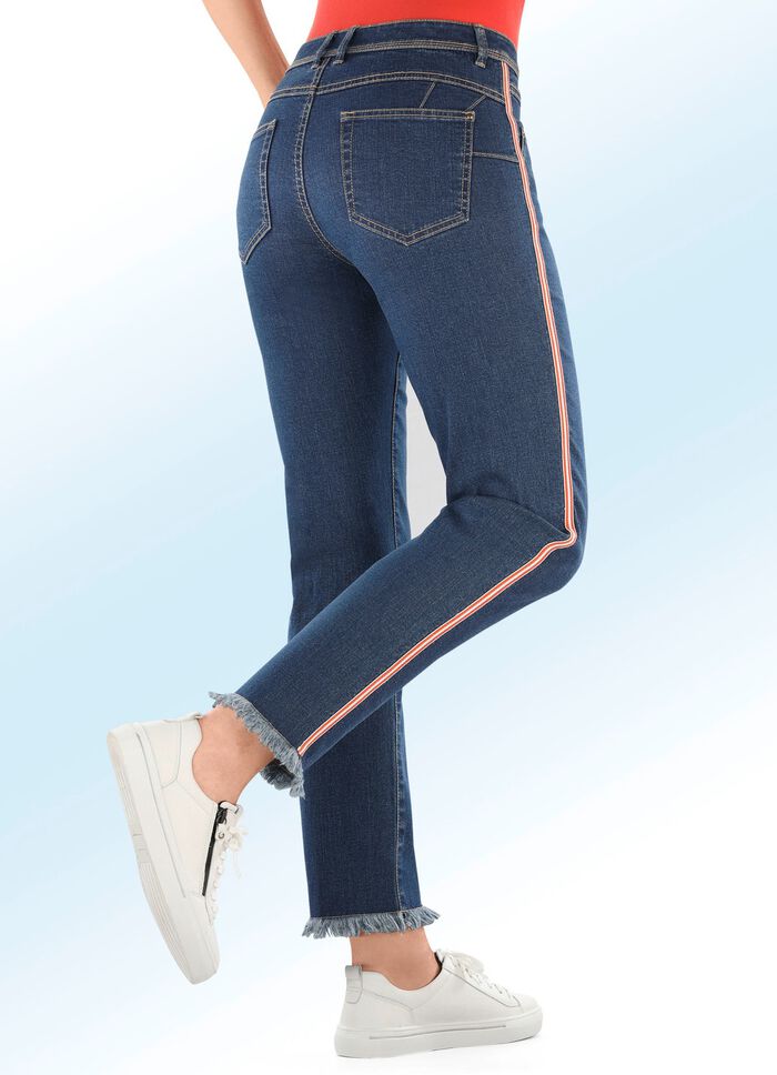 Jeans met een modieuze sierband 
