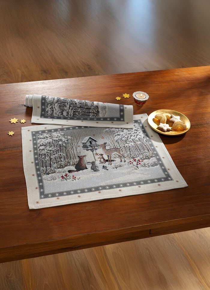 Tafel- en kamerdecoratie met winterlandschap 